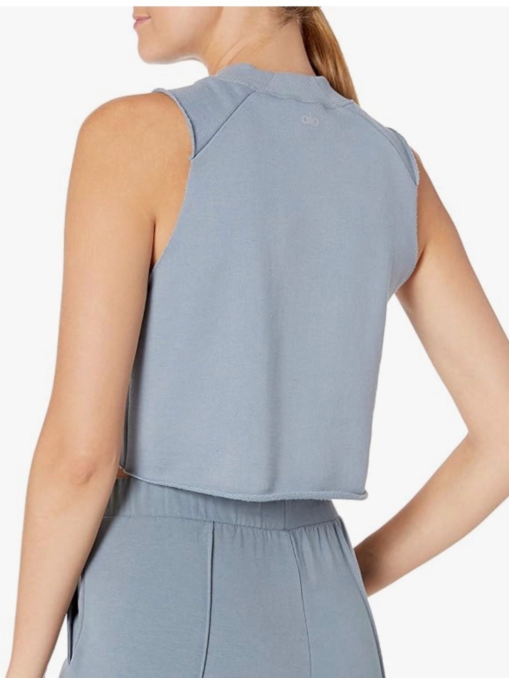 ALO Yoga Cropped Sleeveless Tank in Dusty Blue